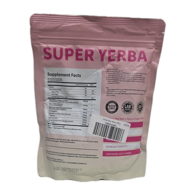 Super Yerba- Instant Powder- Raspberry Lemonade- 10g × 30serv | EXP 05/2027 | gallery
