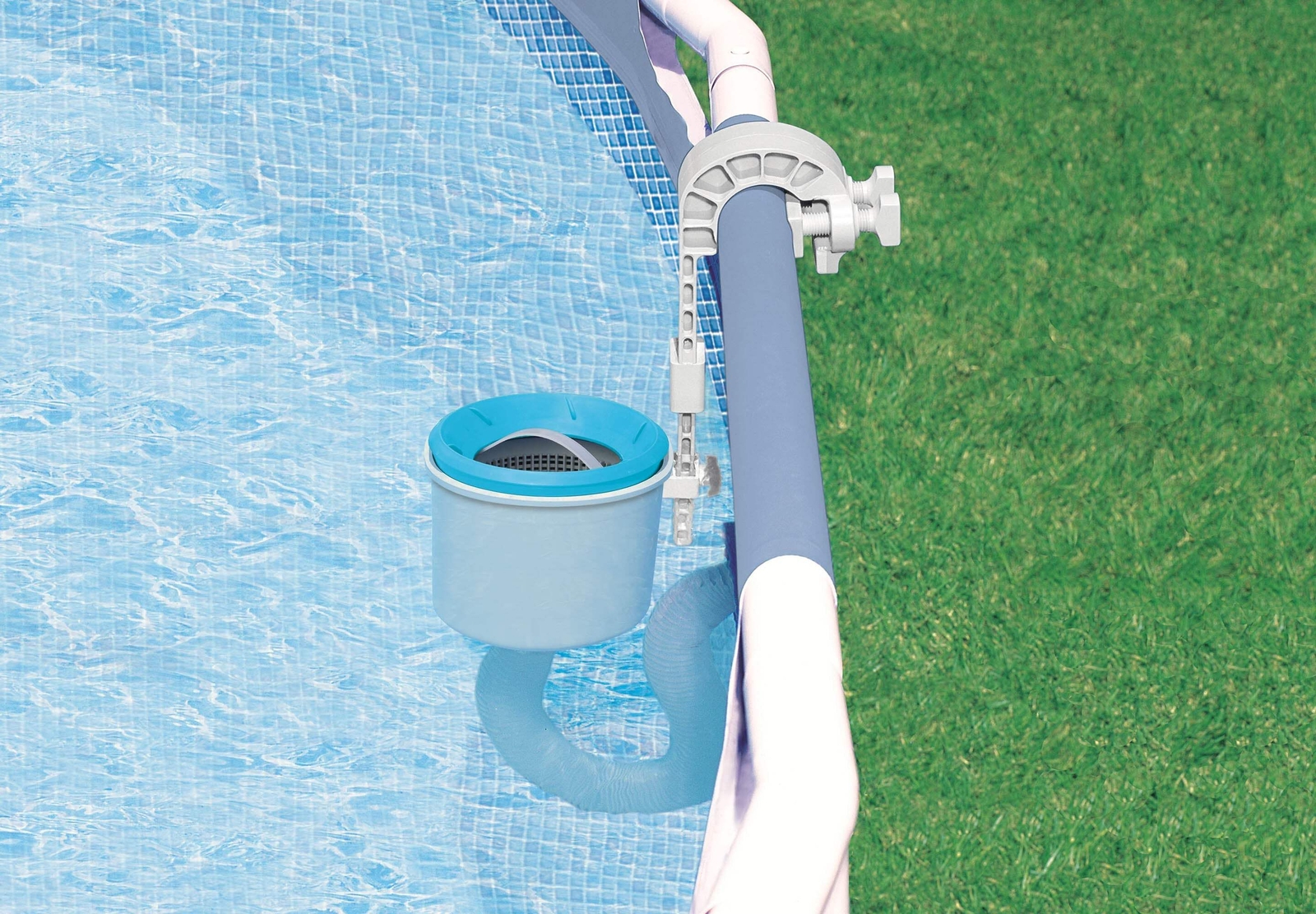 Intex Deluxe Wall-Mounted Swimming Pool Surface Automatic Clean Skimmer (2 Pack) gallery