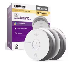 USI 2-Pack 10-Year Battery Combination Smoke and Carbon Monoxide Detector. New