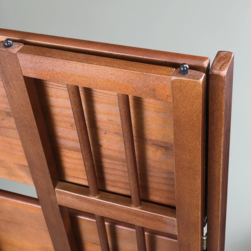 3-Shelf Folding Stackable Bookcase 27.5" Wide, Walnut, 38 in H, new gallery