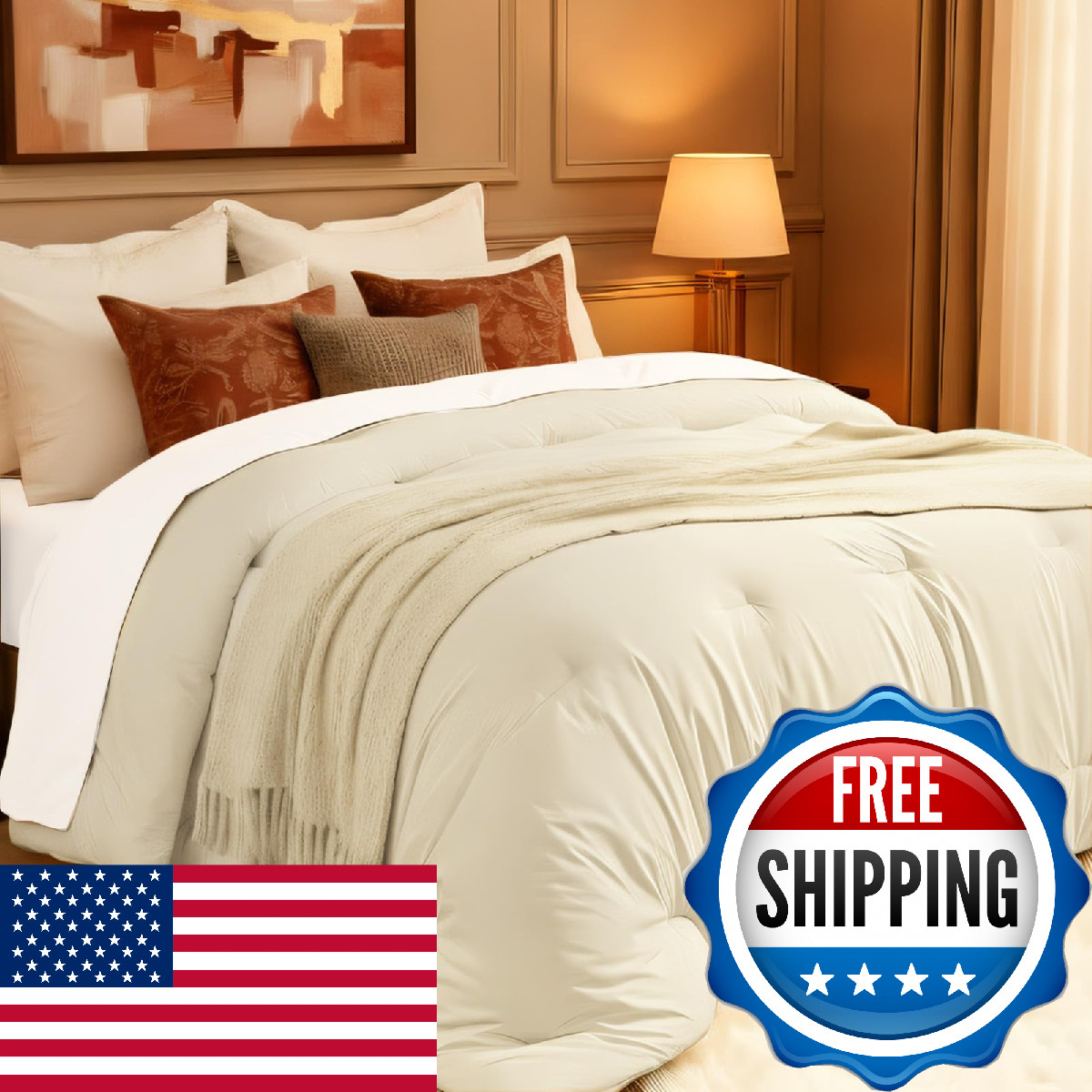 Easthome Twin Comforter All Season Quilted Down Alternative Duvet Lightweight Be gallery
