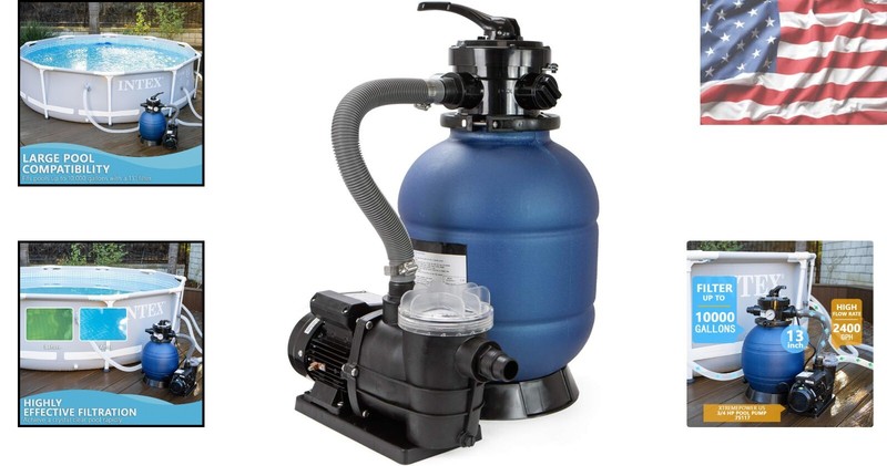 Dependable 3/4HP Sand Filter Pump System for Above Ground Pools - 10,000 Gallons gallery