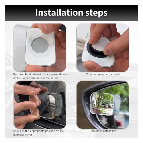 Rectangle Blind Spot Car Mirror, 2.5" HD Glass Wide Angle Convex Rectangular gallery