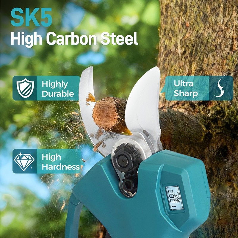2-in-1 Pole Pruning Shear Cordless Tree Pruner w/ LCD Display for Tree Trimming gallery