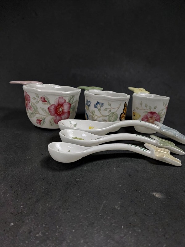 Lenox Butterfly Meadow 6 Pc Measuring Cups & Spoons Set Porcelain gallery