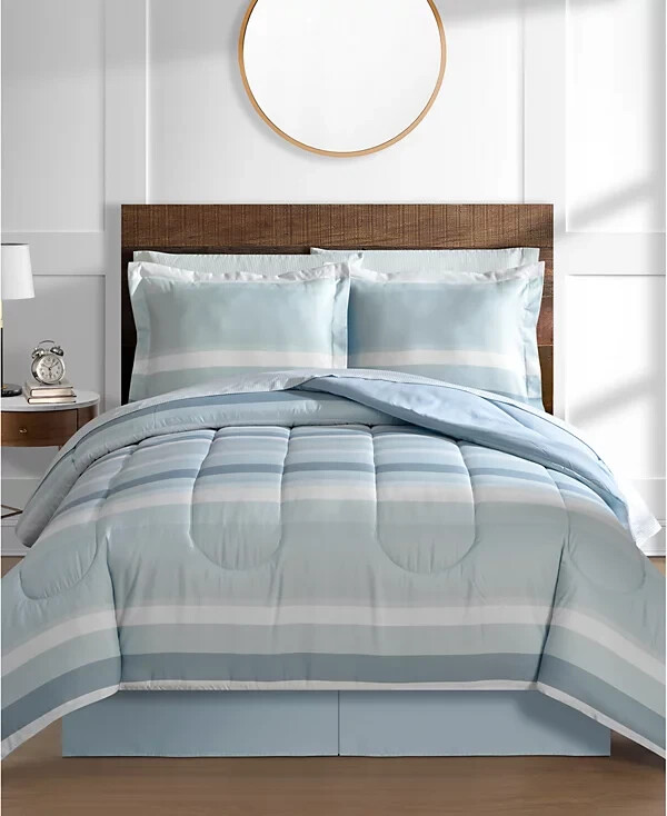 Fairfield Square Collection Austin Stripe/Solid Reversible 8 Pc. Comforter Set, gallery