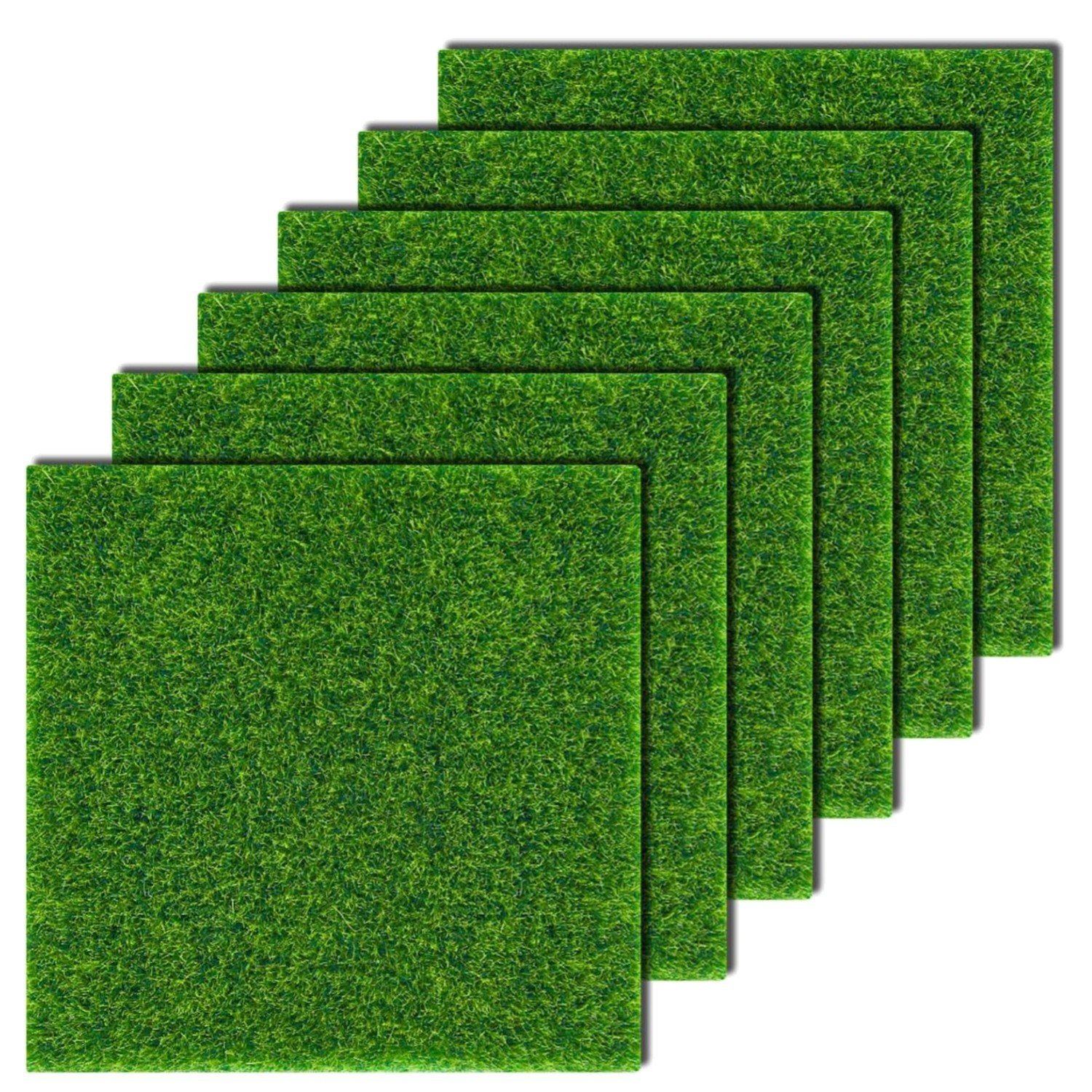 6 Count 6x6 Inches Artificial Craft Grass for Dollhouse and Indoor Decoration gallery