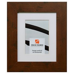 Craig Frames Flat 2″ Wide Walnut Brown Rustic Picture Frame With a Single Mat