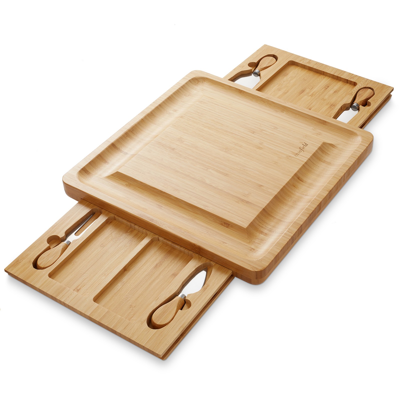 Bamboo Cheese Board and Knife Gift Set, Charcuterie Tray Wood Cutting Board gallery