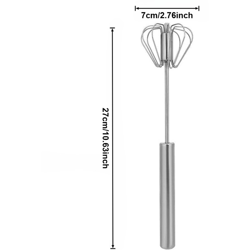 2X Semi Automatic Egg Whisk Stainless Steel Hand Push Beater Mixer Cream Frother gallery