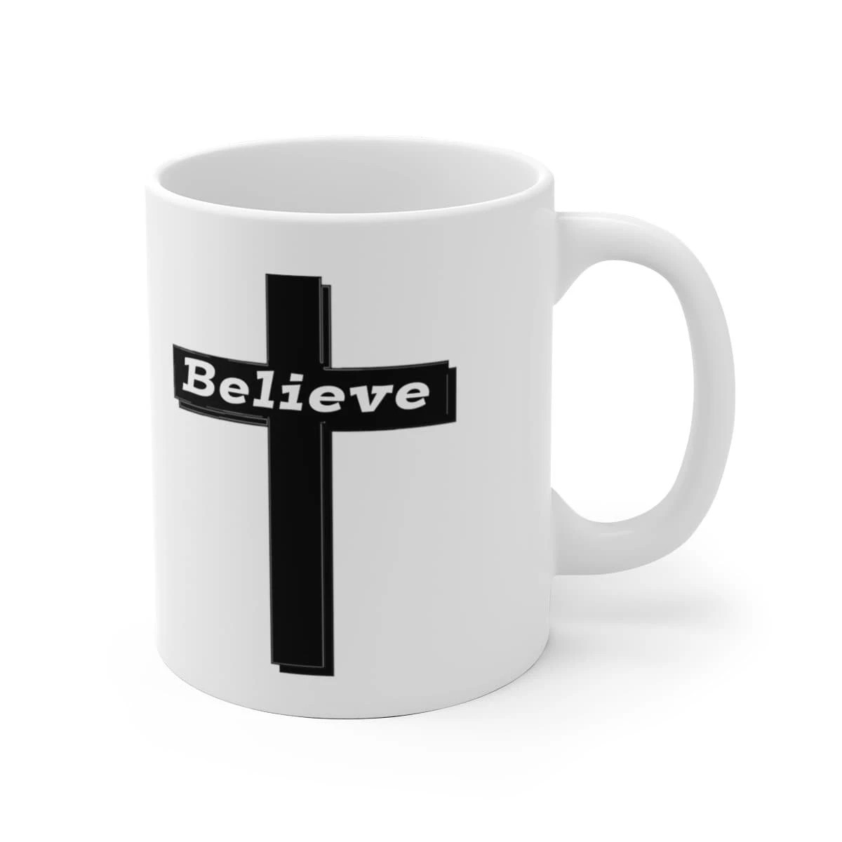 White Ceramic Mug "Believe" in 11 oz or 15 oz gallery