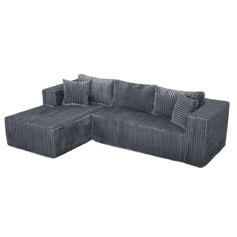 105" L-Shaped Modular Compression Sofa, Plush Upholstery, All-Foam Structure (N gallery