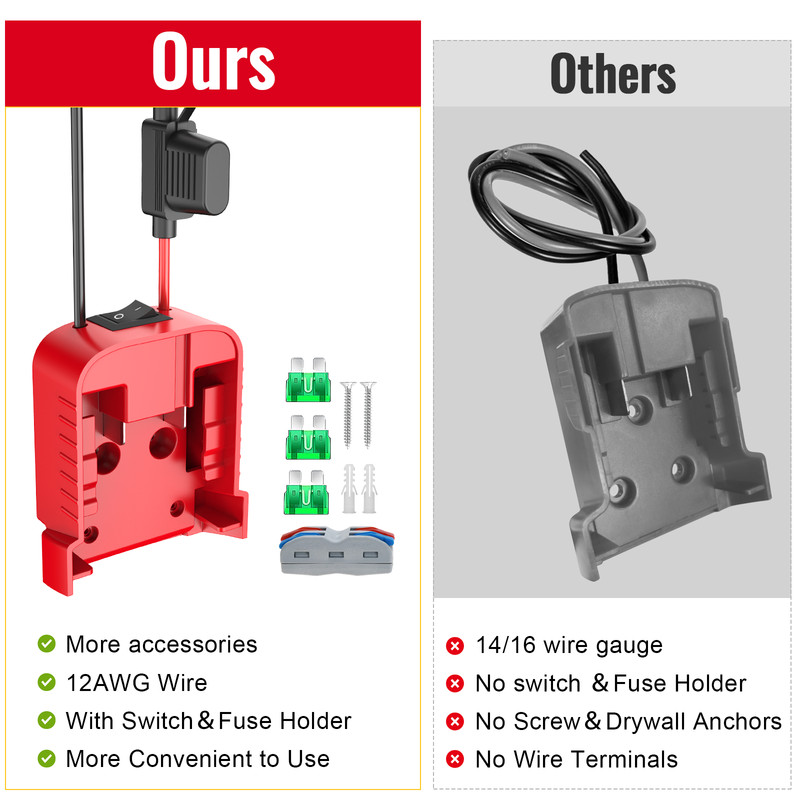 2 Pcs Power Wheel Adapter Compatible With Milwaukee 18V Battery for DIY RC Car gallery