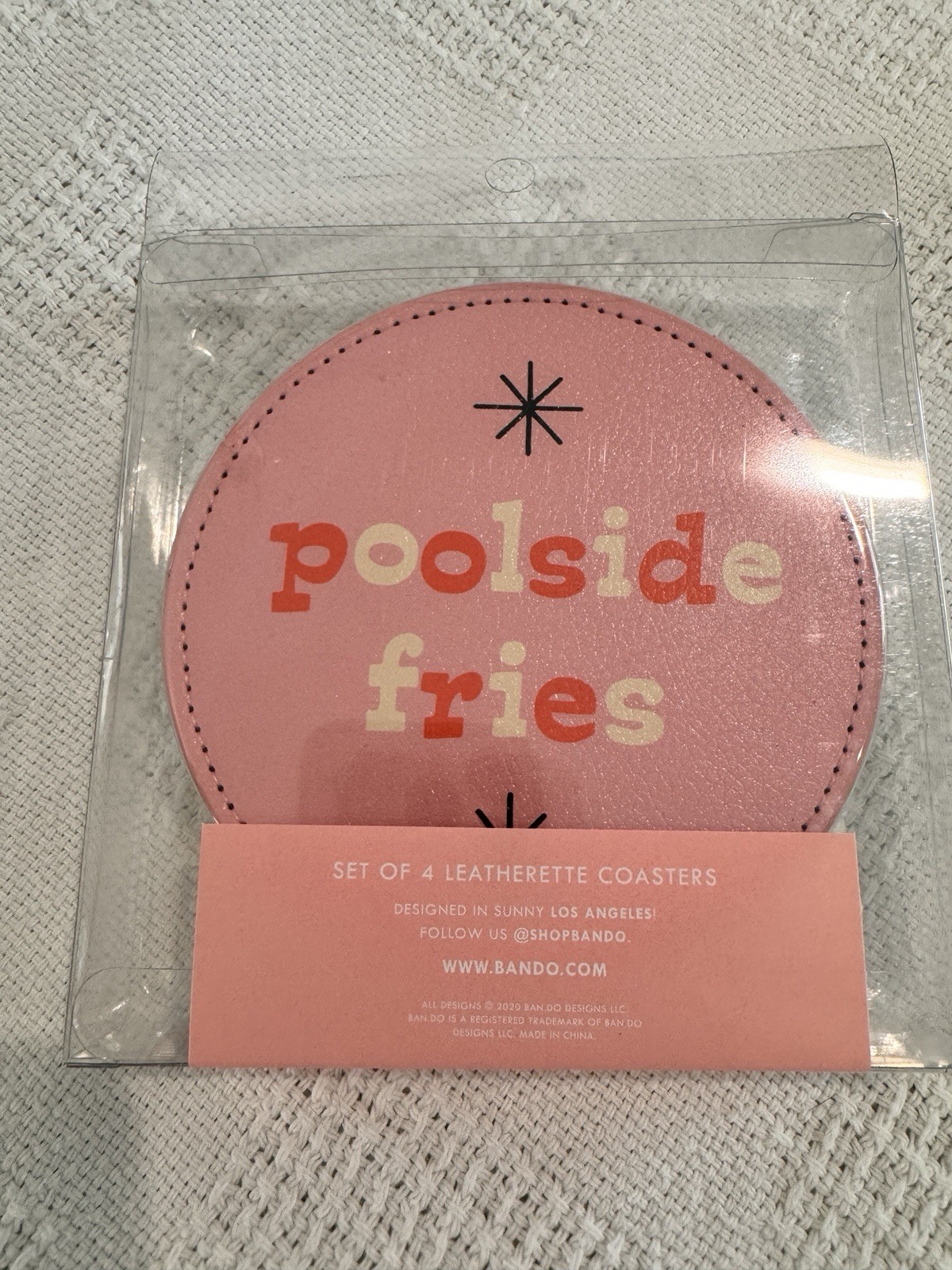 ban.do Coaster Set 4 Party On Poolside Fries Complimentary Crystals New gallery