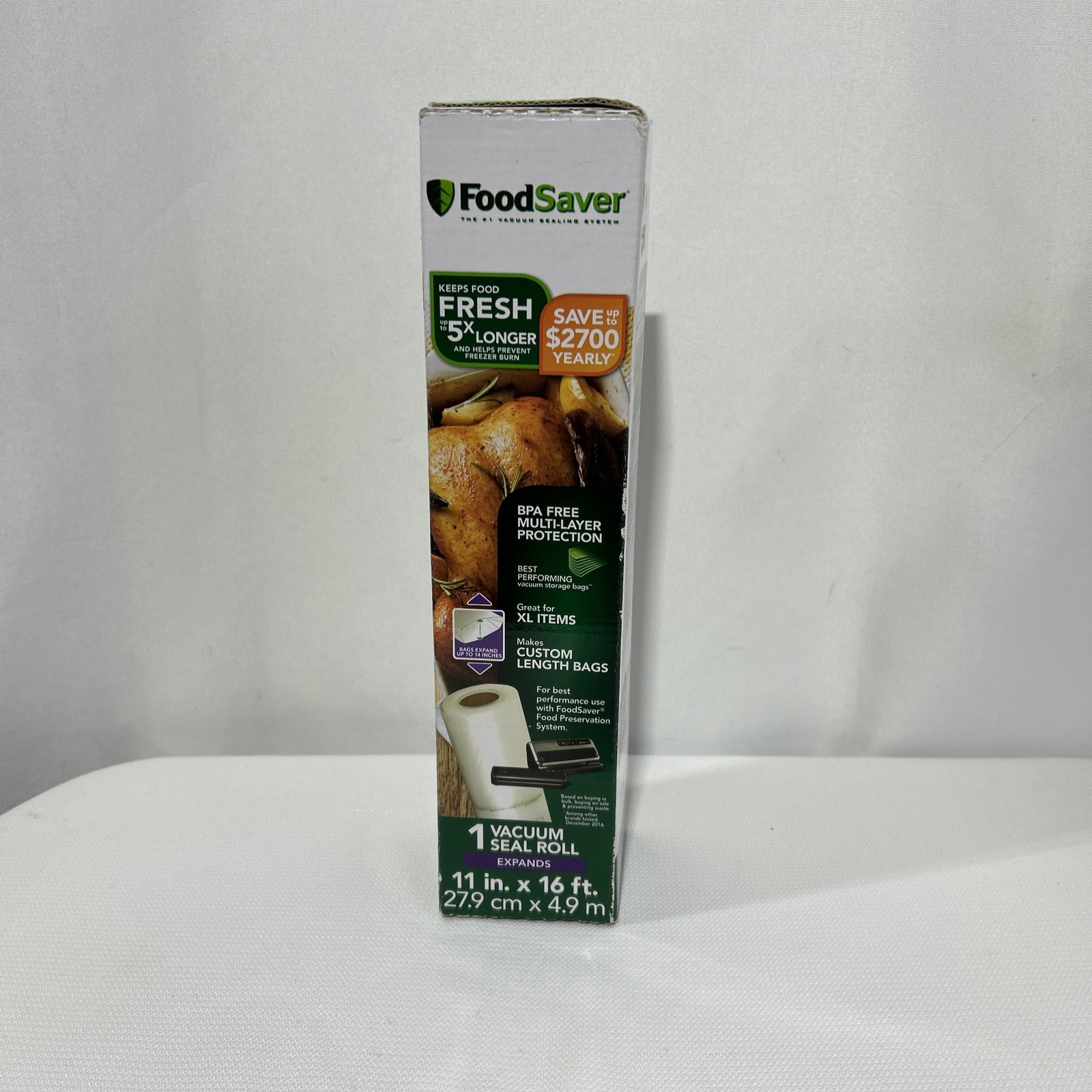 FoodSaver Expandable 11 in. Vacuum Seal Roll, 11" x 16', 1 Pack gallery