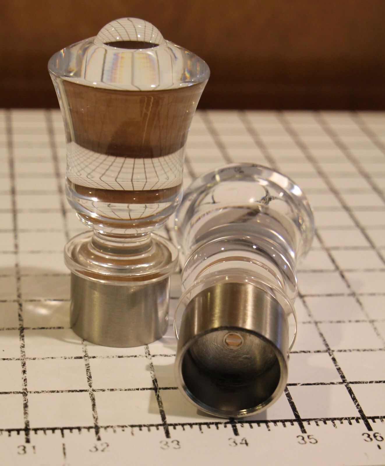 Houles Drapery Rod Finial Clear Acrylic & Chrome Finish for 1.5" rod gallery