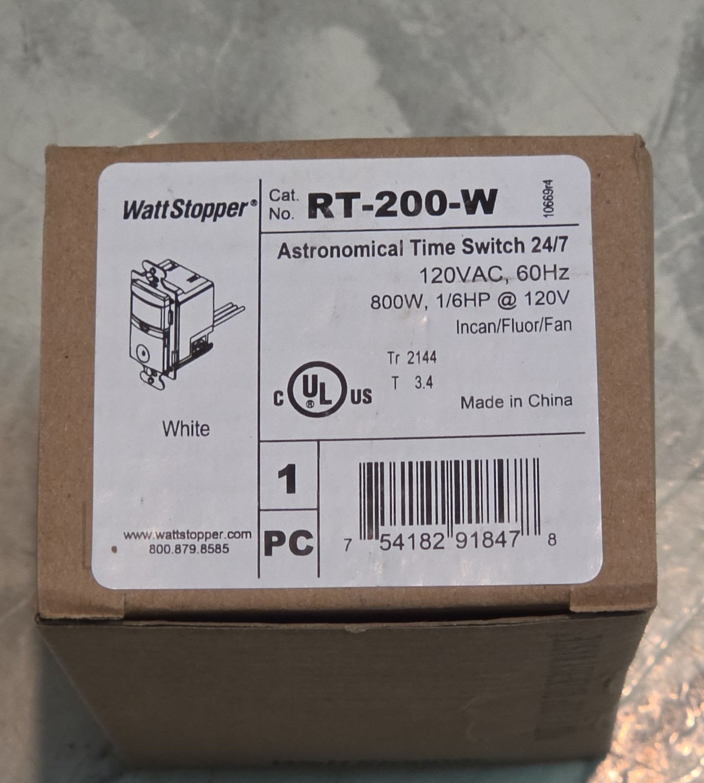 Legrand WattStopper Astronomical Time Switch (RT-200-W) 120VAC, 60 Hz Free Ship gallery