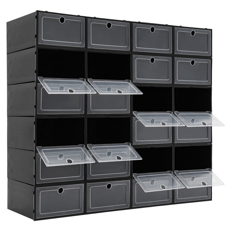 24 Pack Shoe Storage Boxes, Stackable Shoe Boxes, Shoe Storage Organizer NEW gallery