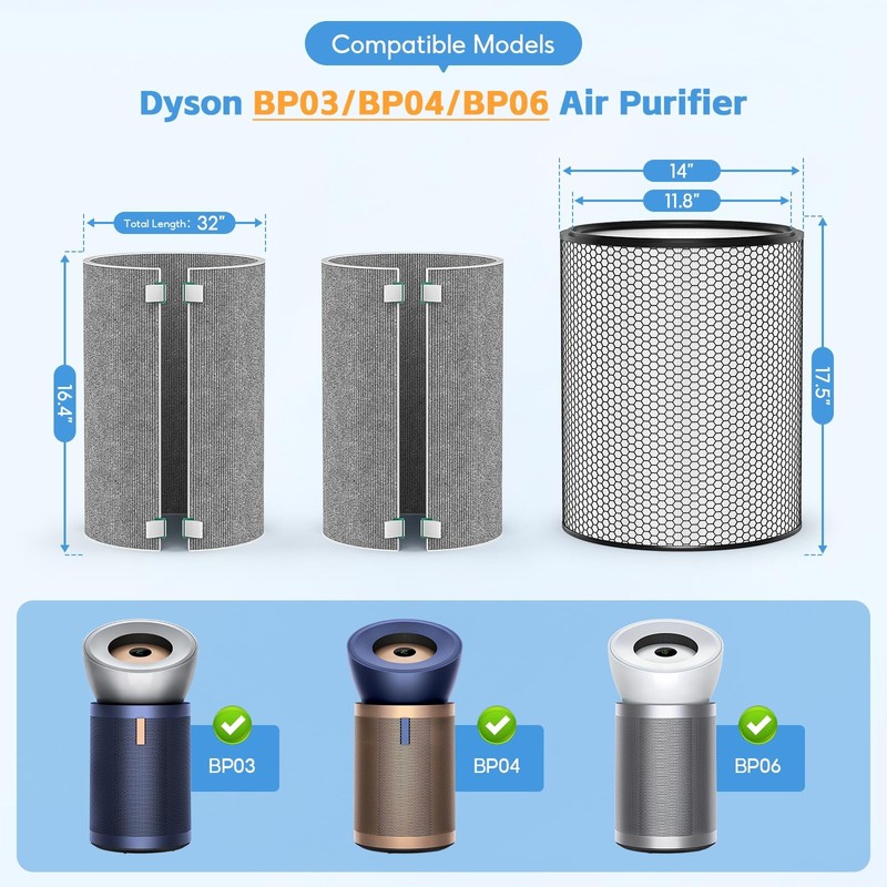 BP03 Replacement Air Filter Set Compatible with Dyson BP03 BP04 BP06 Air Puri... gallery