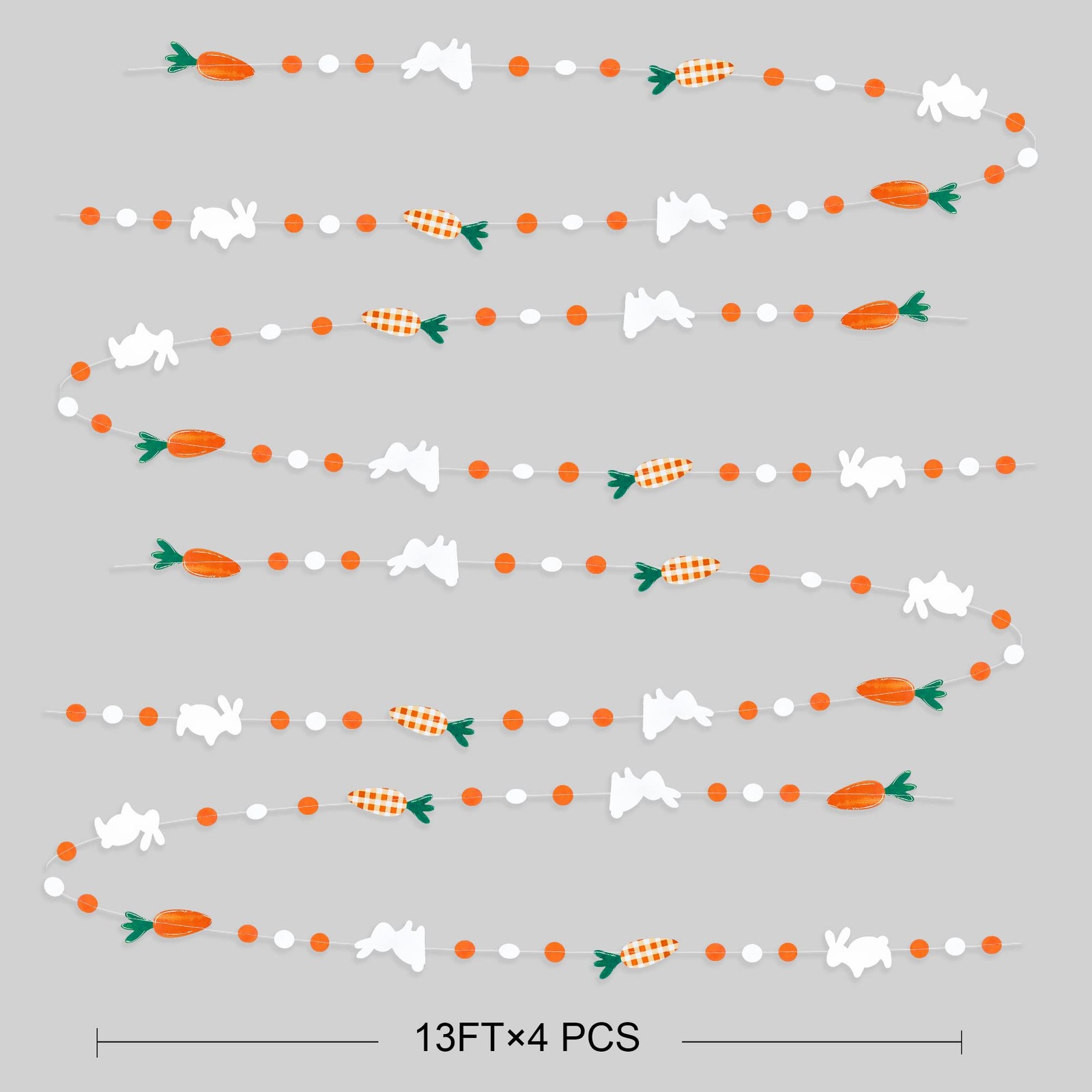 Easter Party Decorations - Bunny Carrot Circle Dot Garland Streamer Hanging P... gallery