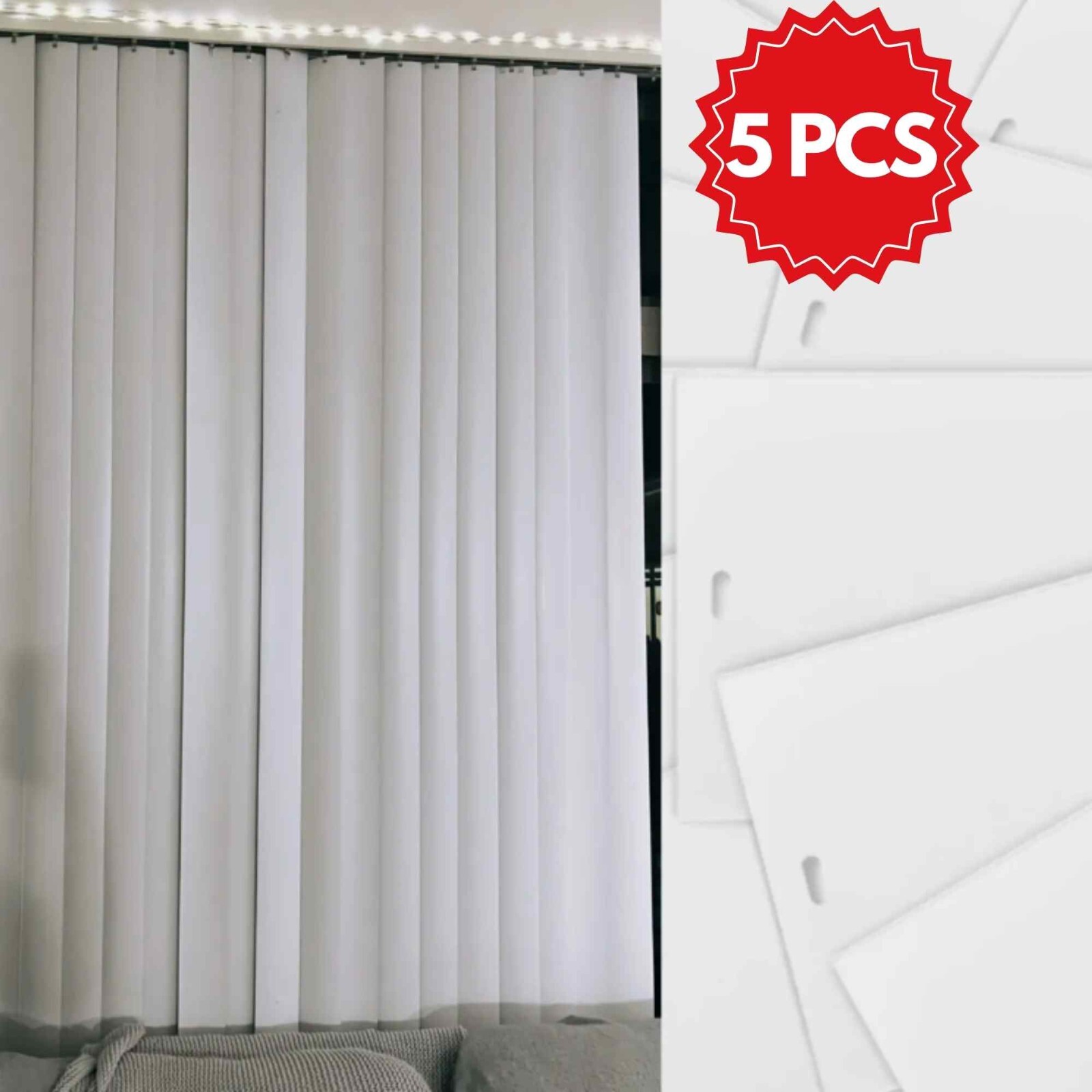 CUSTOM -5 PACK Vertical Replacement Blinds Slats Sliding Door Window Patio Vane gallery