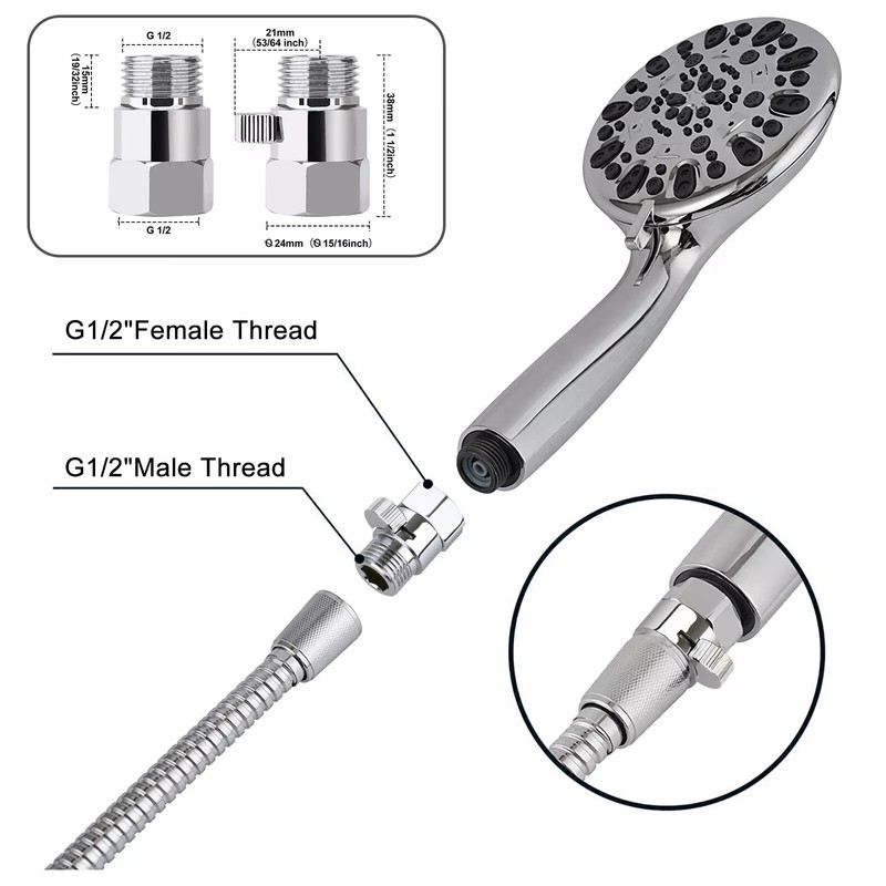 G1/2" Brass Flow Quick Control Shut-OFF Valve Shower Head Water Saver Bathroom gallery