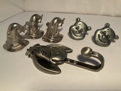 Vintage Disney Pewter drawer Knobs Assortment Pooh, Tigger Cloth Hook N More