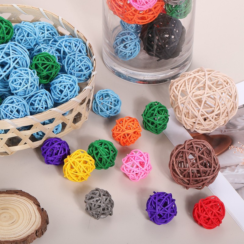 7pcs wicker balls, 2.75 in diameter, for brown decoration gallery