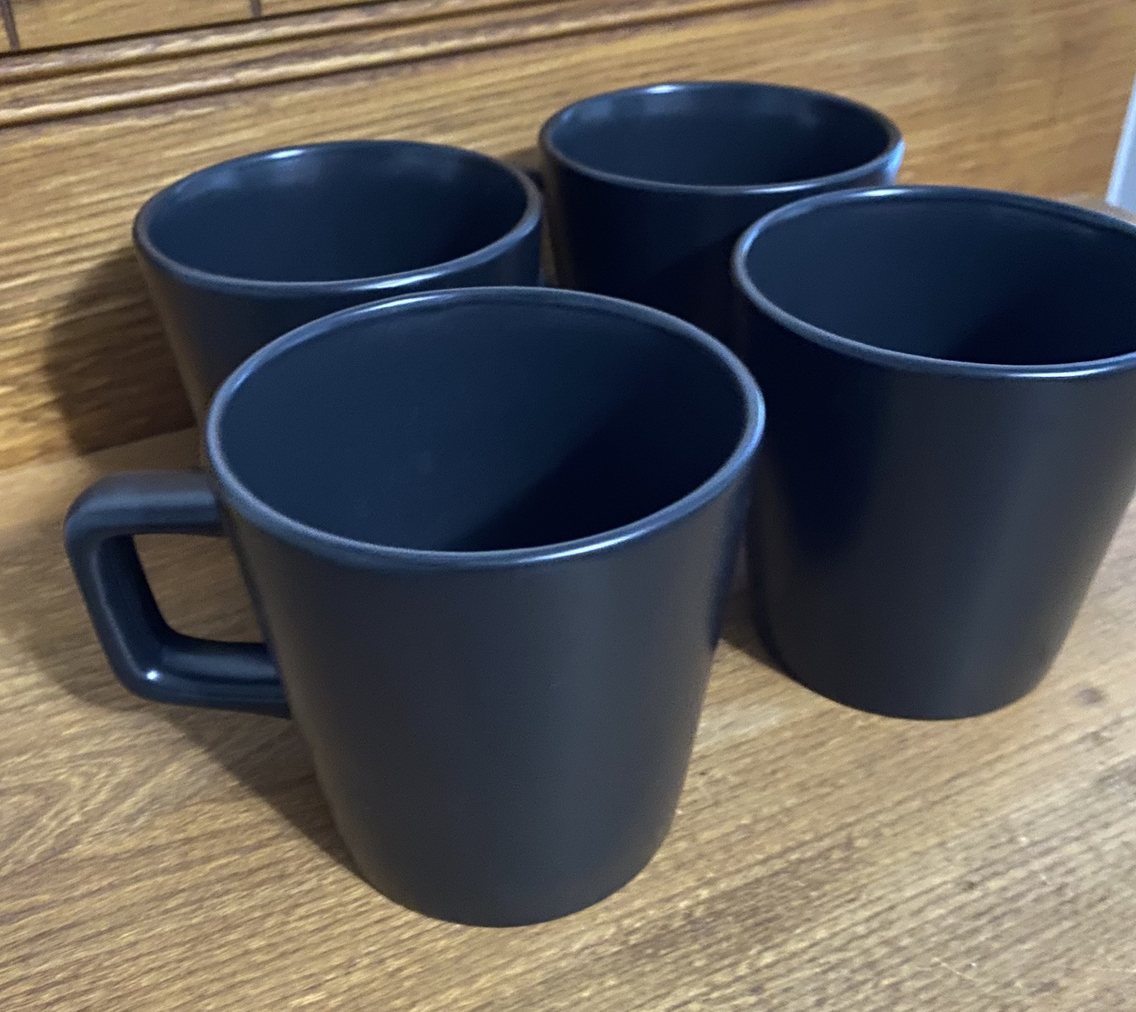Stone + Lain Stoneware Coffee Cup Mugs - Matte Black Gray - Set Of 4 gallery