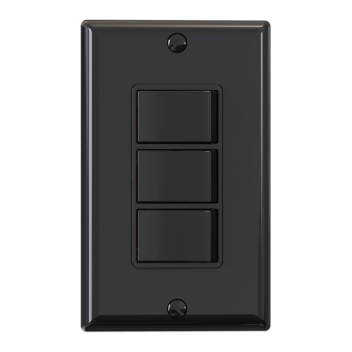 Decorator Triple Rocker Switch, Single Pole Electrical Paddle, 15A 120V In-Wall gallery