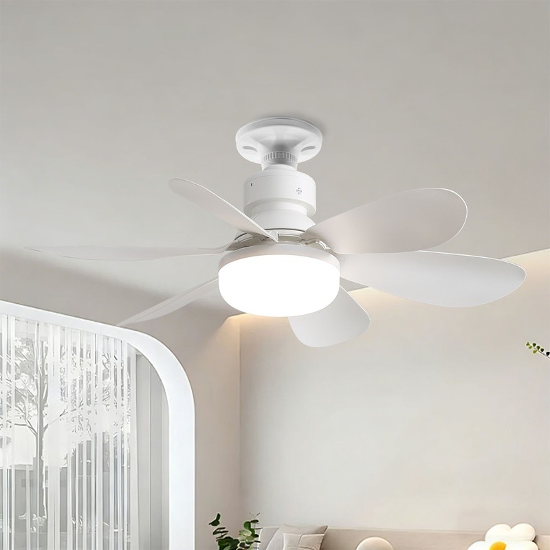 2-in-1 Socket Fan Light with Remote Screw in DC Ceiling Fans LED Light Bulb Fan gallery
