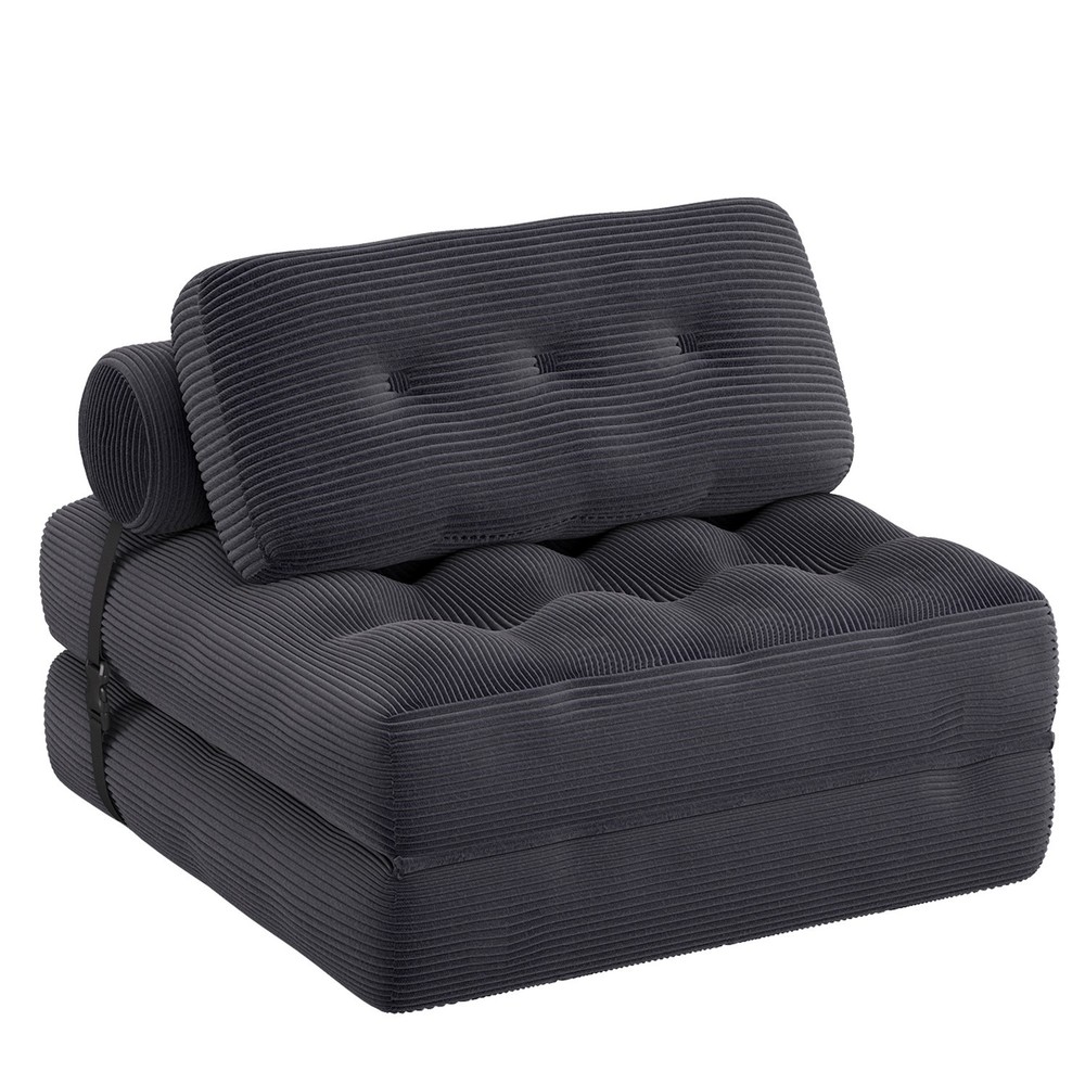 Folding Sofa Bed, Single Floor Sofa Bed Chair, Boneless Design, Soft Corduroy