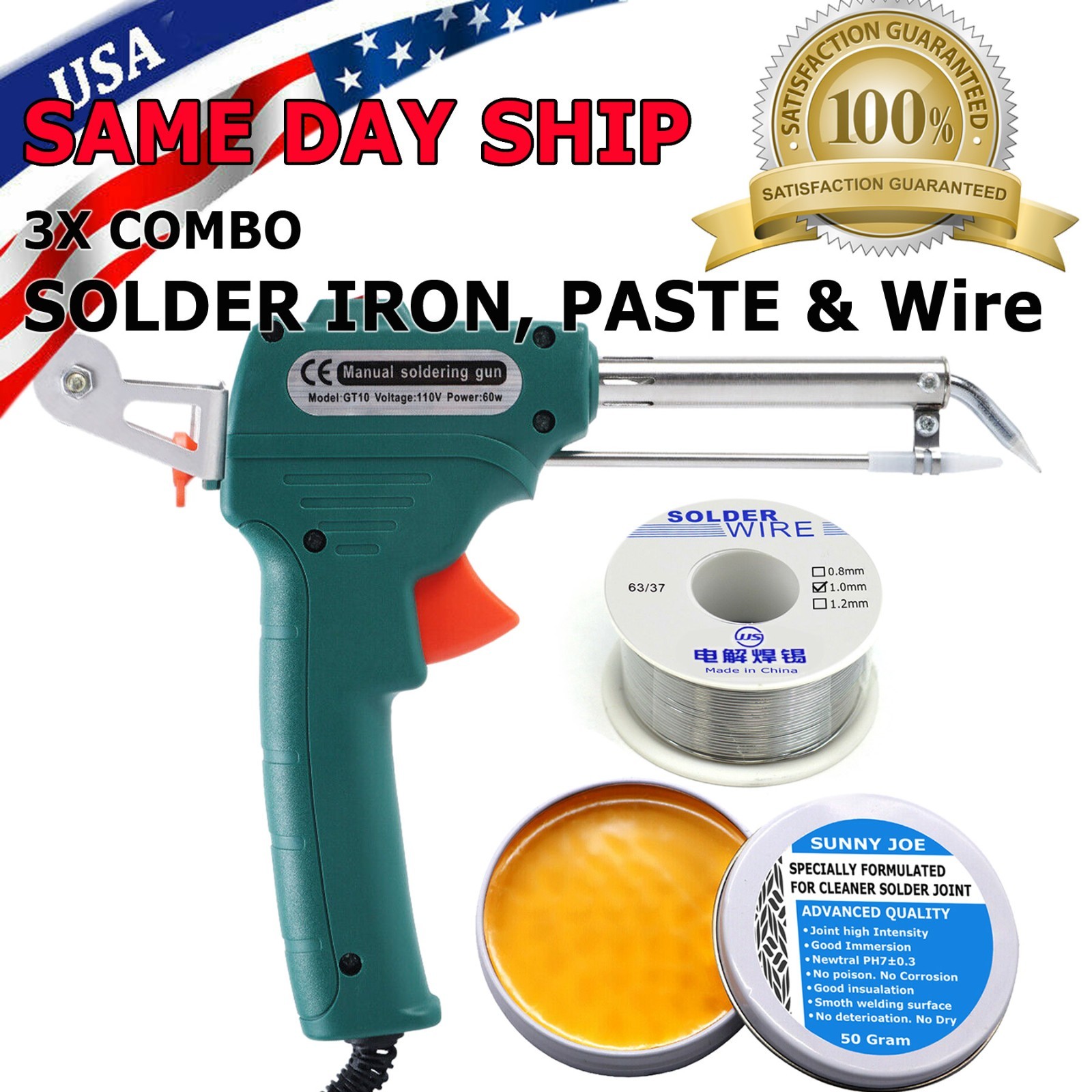 60W/80W Solder Gun Kit Auto Soldering Feed Hand-Held Welding Iron Power Tool Kit gallery