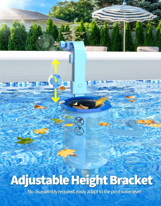 Above Ground Pool Surface Skimmer with 3 Filter Socks, Wall Mount & Floating Des gallery