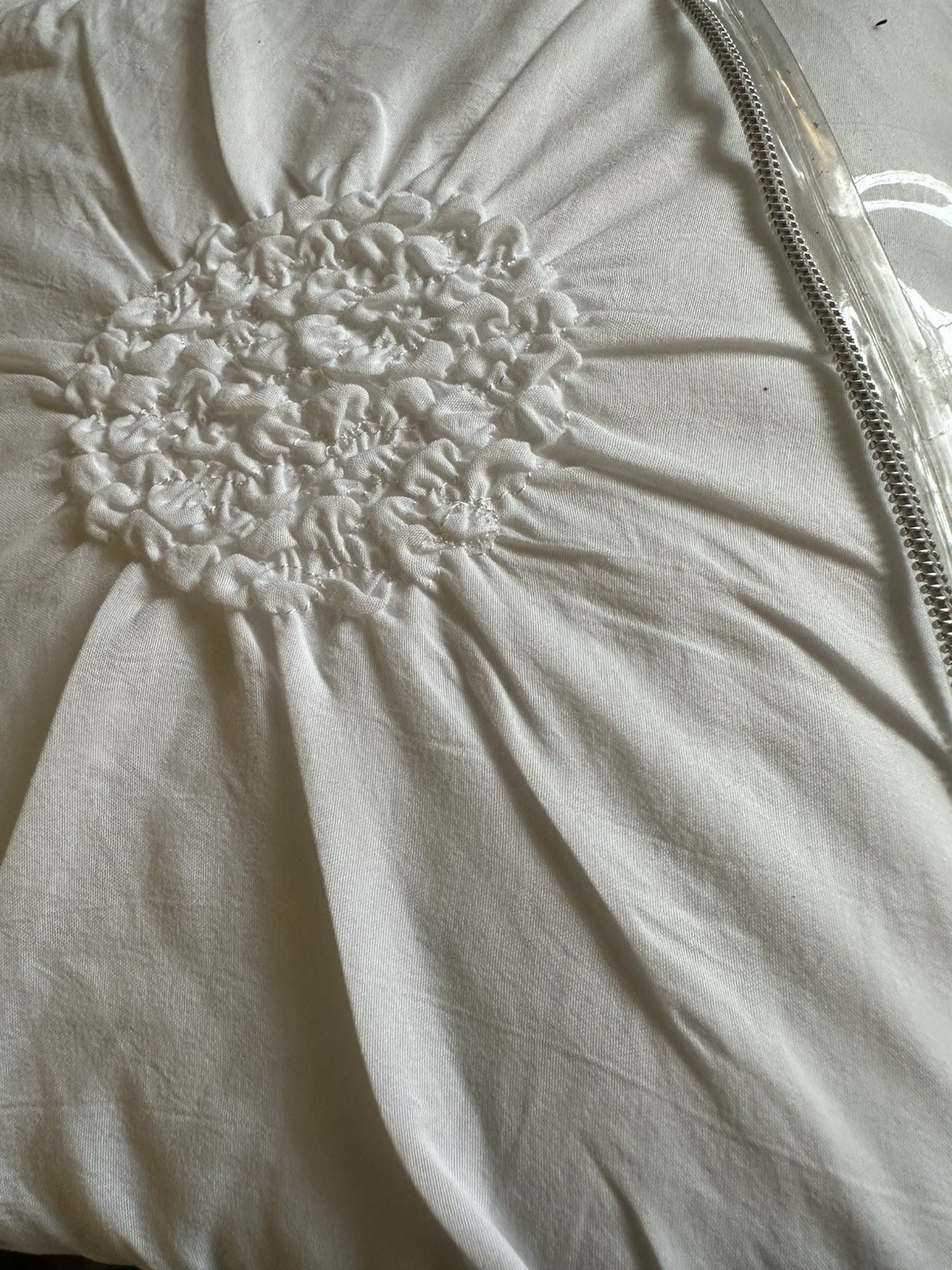 Swift Home Ruched Pintuck Rosette Duvet Set Twin XL 68X90"+1 Sham White gallery