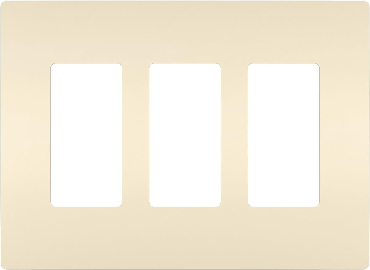 Legrand Radiant Screwless Wall for Decorator Rocker Plates Outlets, 3-Gang Almd gallery
