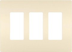 Legrand Radiant Screwless Wall for Decorator Rocker Plates Outlets, 3-Gang Almd