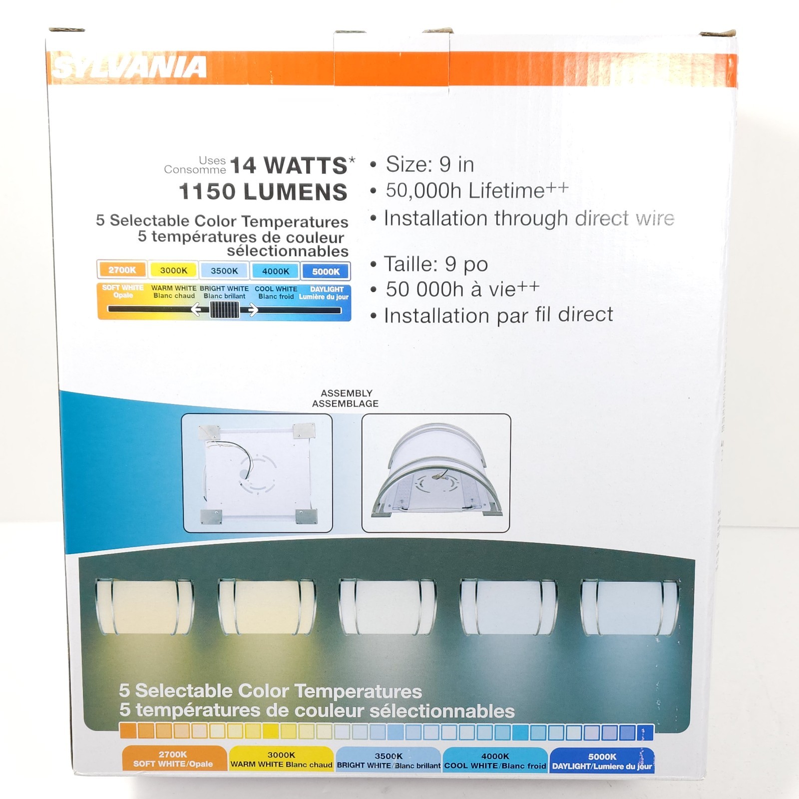 Sylvania LED 5 Color Temp. Modern Wall Sconce 9" 2700K/3000K/3500K/4000K/5000K gallery
