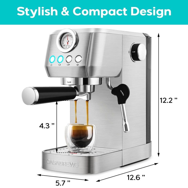 Casabrews 20 Bar Espresso Coffee Machine 1350W 52mm Portafilter - Brand New gallery