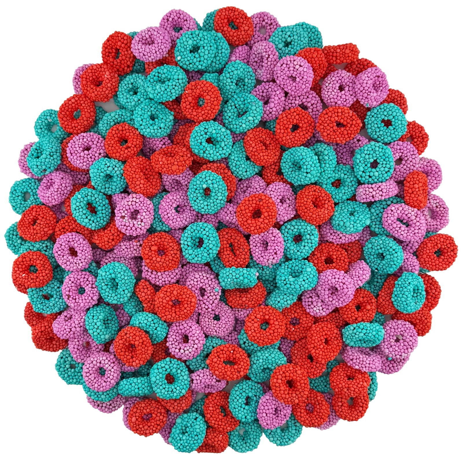 FirstChoiceCandy Gummy Rings, Fruit Flavored Crunchy Coating, Assorted Tropical gallery