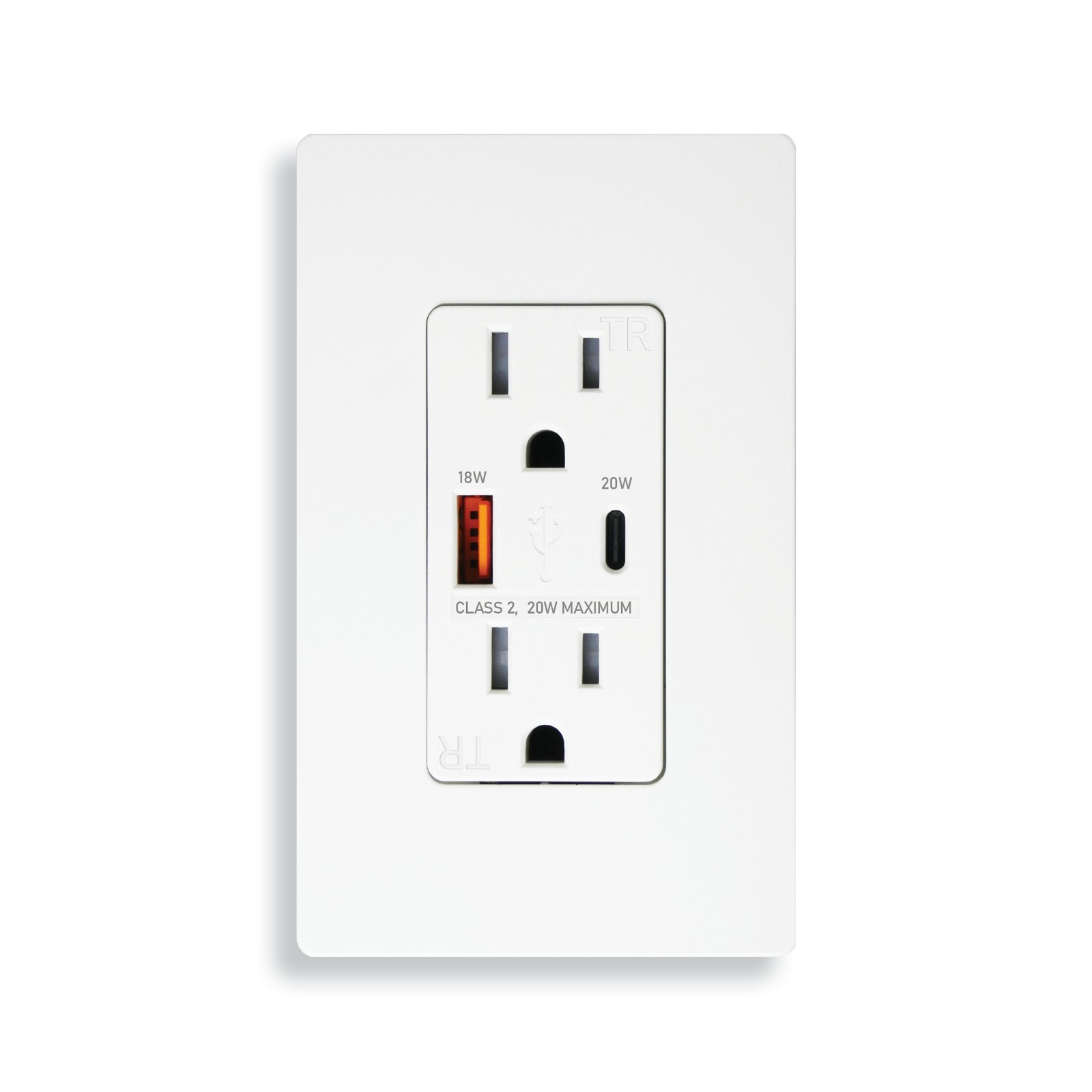 Quick Charge USB Outlet, USB A & C Ports, Tamper-Resistant, Plate Included gallery