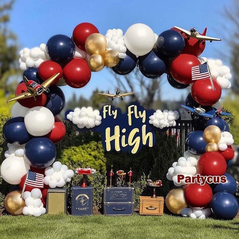 Red White Blue Balloon Arch Double , Navy Blue Dark Ruby Red Balloon Garland ... gallery