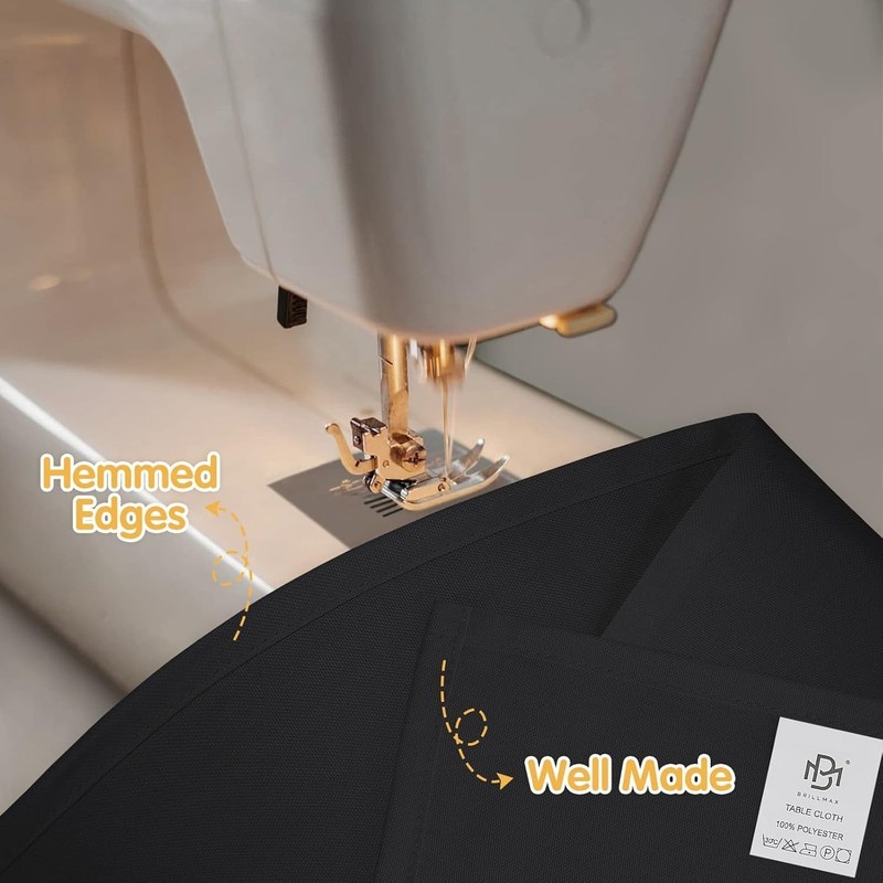 6-Pack Brillmax Black Tablecloths 150 GSM for 6ft Rectangle Tables 90" x 132" gallery
