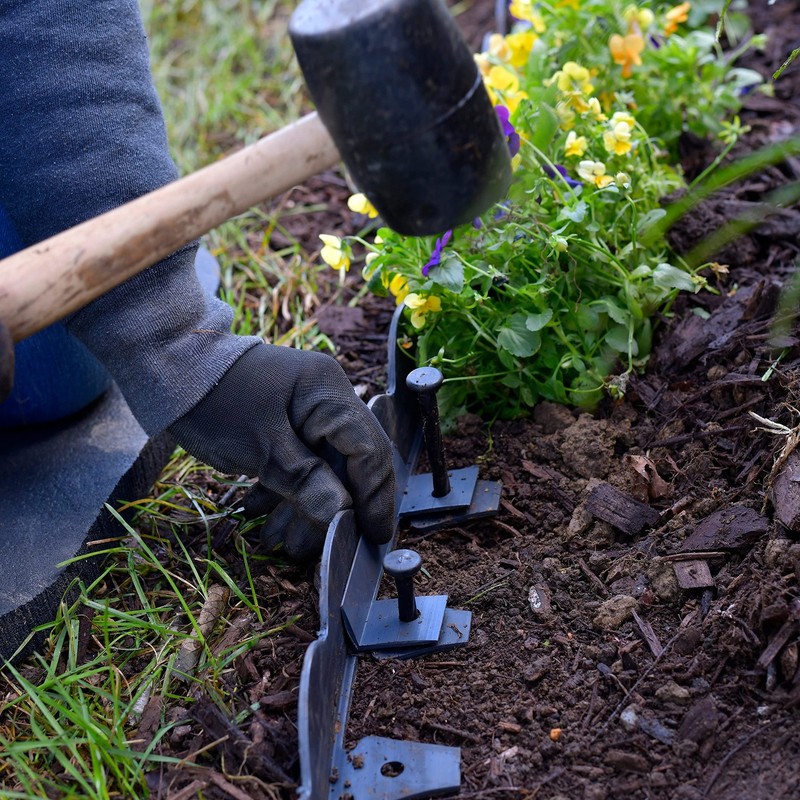 No-Dig Landscape Edging Connectors, Compatible with Traditional, Scalloped, a... gallery