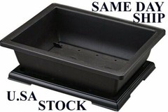 Rectangular Plastic Bonsai Pot 4 1/2″ x 6 1/2″ x 2 3/4″ – NO TRAY Dark Brown