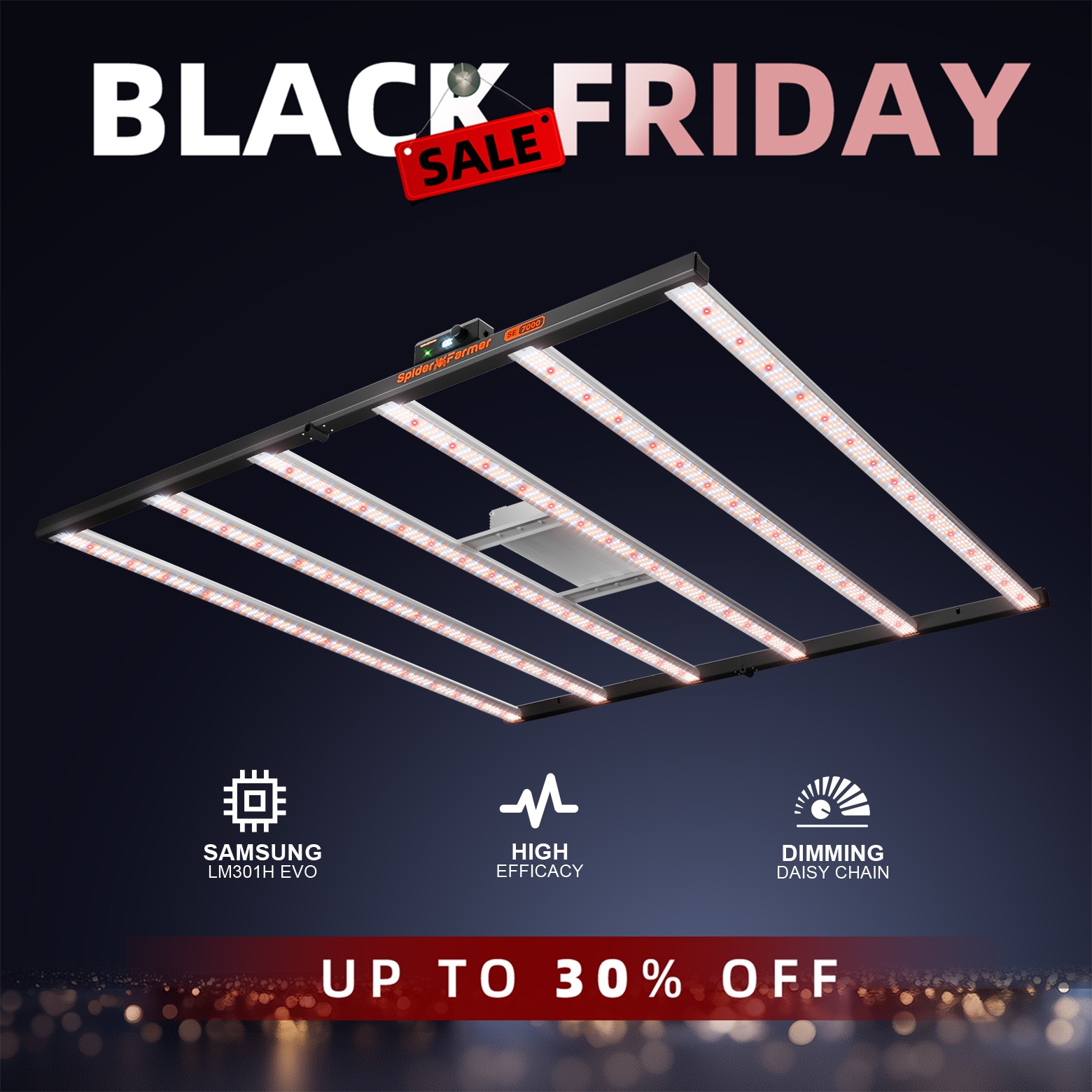 Spider Farmer SE7000 LED Grow Light Samsung LM301H EVO Full Spectrum Indoor Grow gallery