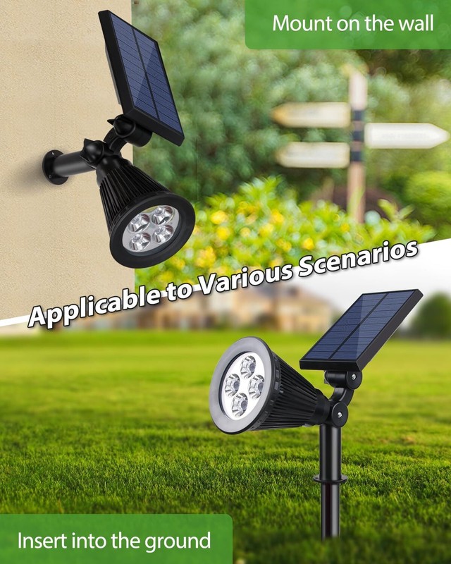 2Pack Solar Power LED Landscape Light Outdoor Garden Yard Pathway Lawn Spotlight gallery