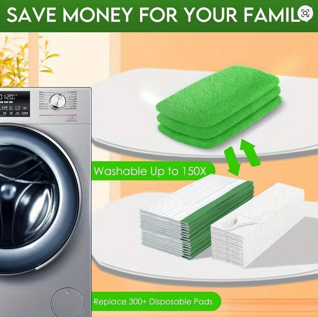 4Pack Ultrafine Microfiber Washable Mop Pads, Reusable Super Absorbent Chen gallery