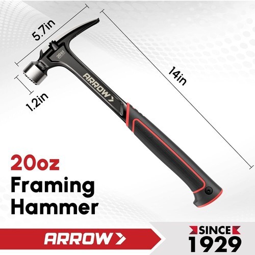 ARROW 20 oz Straight Rip Claw Hammers Side Nail Puller With Magnetic Nail Holder gallery