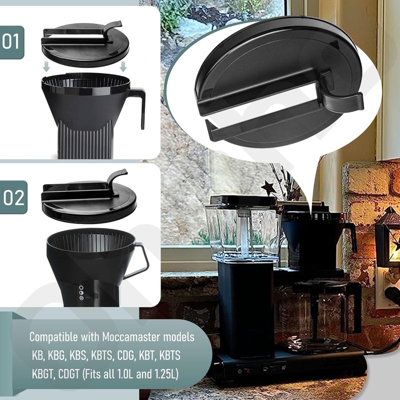 2 PACK FOR TECHNIVORM MOCCAMASTER 13114 BREW BASKET LID (BLACK) W gallery